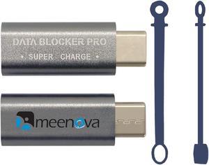 2023 Upgraded USB C Data Blocker Pro USB-C Female to USB C Male Adapter 5A50V 20V3A60W with Smart chip Security Converter to Protect Data Juice-Jack Defender Protect Against Juice Jacking Grey