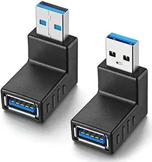 Super-Speed USB 3.0 Adapter Converter Coupler Connector 90 Degree Male to Female Combo Vertical (Up and Down Angle)