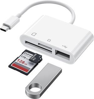 USB C to Micro SD TF Memory Card Reader 3-in-1 USB C Card Read Compatible with iPad Pro MacBook Pro/Air Chromebook USB Camera Card Reader Adapter for XPS Galaxy S10/S9 and More USB C Devices