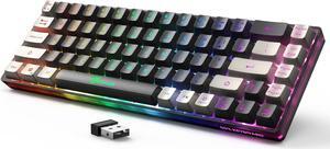 65% Wireless Gaming Keyboard, Rechargeable Backlit Gaming Keyboard, 68 Keys Ultra-Compact Anti-ghosting No-Conflict Wireless Keyboard for PC Laptop Windows Gamer(Black-Grey)