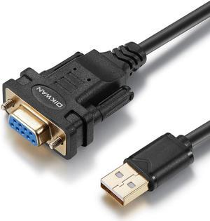 USB to RS232 Adapter with FTDI Chipset 6.6ft USB 2.0 Male to RS232 Female DB9 Serial Converter Cable for Cashier Register Modem Scanner Digital Cameras CNC Black