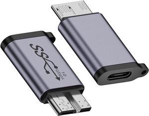 USB-C USB 3.1 Type C Female to Micro USB 3.0 Male Adapter Data 10Gbps Power Converter for Laptop PC SSD Disk