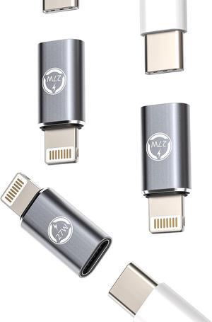 27W Fast Charger Adapter USB C Female to Lightning Male(3Pack)Charging Data Sync Cable Converter Type-c Port Charge Cord Connector for Apple Iphone 14 13 12 11 Pro Max Mini Xs Se 7 8 X Xr Plus IpadAir