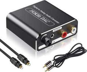DAC Converter 192kHz Digital to Analog Audio Converter with Optical Coaxial Cable.Toslink to Stereo L/R 3.5mm Jack Audio Volume Adjustable Adapter for PS3 PS4 HDTV Home Cinema