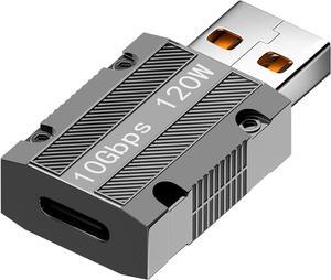 USB 3.1 to USB C Adapter Mecha Cyberpunk Styles 10Gbps USB3.1 Male to Type C Female Data Converter Zinc Alloy/Craftsmanship Texture Support PD120W for PC Laptop