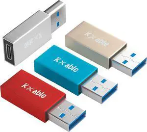 USB-C to USB 3.0 Adapter 4 Pack (Multi Colors) Type-A Female to USB C Male Converter USB 3.1 5Gbps Data Transfer 3A Fast Charging for Charger Laptops Oculus Quest Link and More