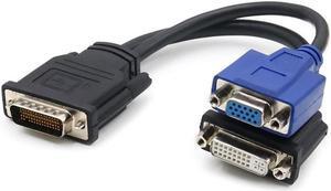 DMS 59pin to 2 Port Dvi Vga Cable Computer Host Graphics Card External Monitor TV Projector Adapter Converter Splitter 25cm