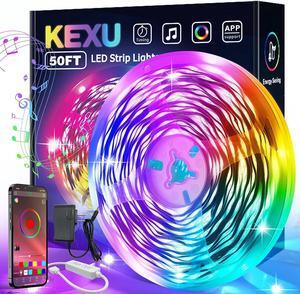 LED Strip Lights 50ft Led Lights for Bedroom Music Sync RGB Color Changing Led Lights Strip with Smart APP Lights for Bedroom Room Decor