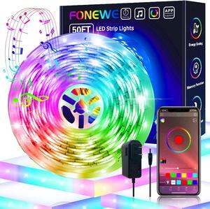 LED Lights for Bedroom 50FT Music Sync LED Light Strips Color Changing LED Strip Lights with APP Control