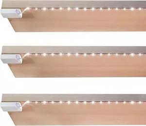 Battery Powered LED Strip Lights Wireless LED Strip Lights 40 inch x 3 Pack for Kitchen Under Cabinet Lighting Shelves Under Counter Closet Cordless Click Light Neutral White 4000K