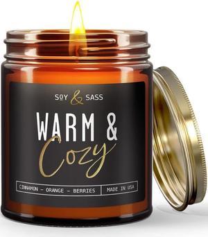 Christmas Candles Fall Candles Warm and Cozy Soy Candle I Berries Apple  Cinnamon I Infused wEssential Oils I Warm n Cozy Home Dcor I Winter Candle I Holiday Candles I 50Hr Burn I USA Made