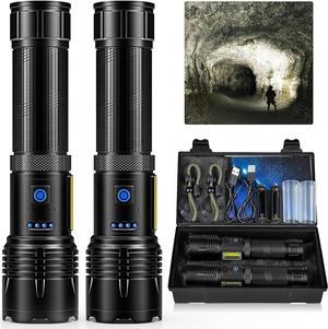 Rechargeable Flashlights High Lumens 200000 Lumens Super Bright Led Flashlight with 7 Modes Waterproof Flash Light for Camping Climbing Hiking Outdoor