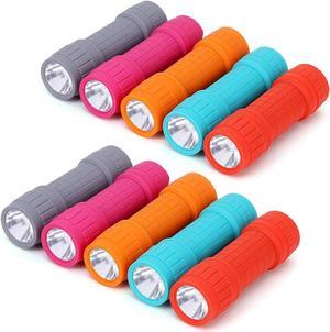10-Pack Super Bright 100-Lumen (1W) LED Mini Flashlight Set 30-Pieces AAA Dry Batteries are Included and Pre-Installed