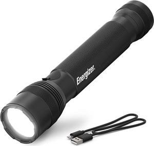 TacR-1000 LED Tactical Flashlight Bright Rechargeable Flashlight for Emergencies and Camping Gear Water Resistant Flashlight USB Included Pack of 1 Black