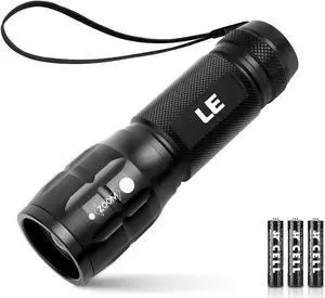 LED Flashlights High Lumens Small Flashlight Zoomable Waterproof Adjustable Brightness Flash Light for Outdoor Emergency AAA Batteries Included Tactical & Camping Accessories