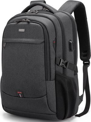 17 Inch Laptop Backpack for Travel Water Resistant College Backpack for Men Laptop Bag with USB Charging Port Black