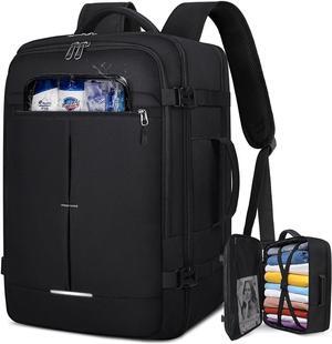 Travel Backpack for Men 40L Carry on Backpack Airline Approved 17 Inch Laptop Backpack Waterproof Large Travel Backpack Luggage Daypack Business College Weekender Overnight Backpack Men Women Black