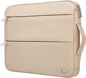 Laptop Sleeve Case Compatible with 13.3 13.6 Inch MacBook Air/Pro M2 M1 2016-2022 13 Inch Surface Pro X / 9/8 13.5 Surface Laptop 5/4 Waterproof Computer Bag Cover with Handle Apricot