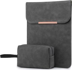 1516 Inch Laptop Sleeve Compatible with MacBook Pro 16 M2M1 ProMax A2780 A2485 A2141 20192023 MacBook Pro Retina 15 20122019 Faux Suede Leather Case with Accessory Bag Space Gray