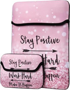 Laptop Sleeve for MacBook Air/Pro 13 inch Waterproof Shock Resistant Notebook Protective Bag Carrying Case Neoprene Bag with Small Case-Pink