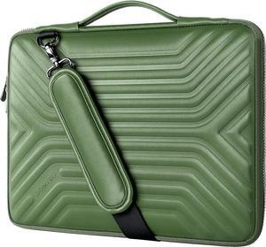 15.6 Inch Shockproof Waterproof Laptop Sleeve with Strap Lightweight Soft EVA Tablet Case for 15.6 Laptops/Apple/Lenovo IdeaPad/Acer Aspire E15 / HP Envy 15 / Dell Olive