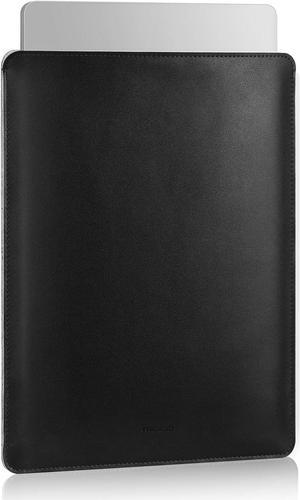 Moko Laptop Sleeve Compatible with New MacBook Pro 14 Inch M3/M2/M1 2023/2022/2021 Slim Stylish Laptop Bag Made of PU Leather Fliz Sleeve Case Carry Bag for 14 Inch Laptop Black