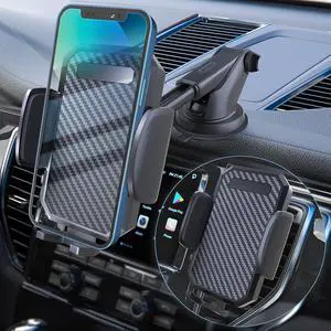 Phone Mount for Car [ Off-Road Level Suction Cup Protection ] 3in1 Long Arm Suction Cup Holder Universal Cell Phone Holder Mount Dashboard Windshield Vent Compatible with All Smartphones
