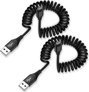 Android Auto Charger Type C Coiled USB C Cable for Car Samsung Charger Fast Charging Cord 6FT 2Pack for Samsung Galaxy A14 5G A54 S23 S22 S21 S20 S10 S9 S8 A53 A23 A13 A03S A32 Z Flip 5 4 Z Fold 5 4