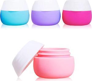 Travel Containers for Toiletries Silicone Cream Jars TSA Approved Travel Size Containers Leak-proof Travel Accessories with Lid for Cosmetic Makeup Face Body Hand Cream (4 Pieces)