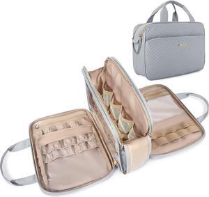 Toiletry Bag for Women Large Toiletry Bag Water-resistant Makeup Cosmetic Organizer Bag for Accessories Shampoo Full Sized Container Toiletries (Medium Grey)