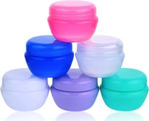 Travel Containers for Toiletries 6 Pieces Plastic Small Leakproof Cosmetic Makeup Jars with Lids Waterproof Seal Cream Jar Travel Accessories for Face Body Hand Cream
