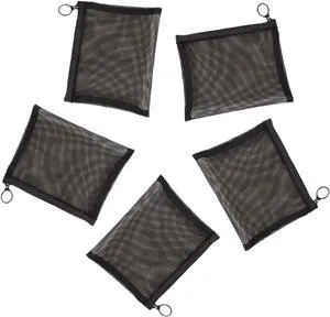 Zipper Mesh Bags Size M / A6 5 Pieces Beauty Makeup Cosmetic Accessories Organizer Travel Toiletry Kit Set Storage Pouch Black