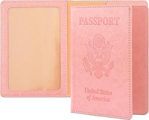 Passport Holder Pink Passport Holder for Women Travel Passport Wallet 1 Pack Slim Passport Cover Travel Must Haves Pu Leather Passport Case Protector International Travel Accessories