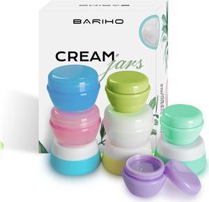 Travel Accessories Bottles Containers Sets Silicone & PP Cream Jars for toiletries Compact Travel Size Containers with Hard Sealed Lids for Face Hand Body Cream (9 Pack-2)