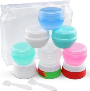 Travel Containers for Creams 20ml Travel Jars for Toiletries TSA Approved Silicone and PP Cream Jars Refillable Leak-proof Travel Accessories with Lid for Lotion Cosmetic Makeup Body Cream (9 Pieces)