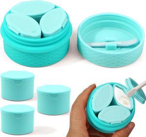 Travel Containers for Toiletries Silicone Travel Size Containers with Lid Leak-proof Travel Jars for Creams Travel Essentials Accessories Kit for Cosmetic Makeup Cream for Women (Blue)