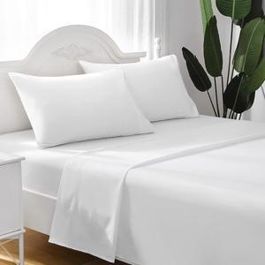 White Queen Sheets Set 4 Piece Hotel Luxury Super Soft 1800 Series Microfiber Queen Bed Sheets Set-Wrinkle Free & Breathable-14 Deep Pocket Sheets for Queen Size Bed(Queen White)