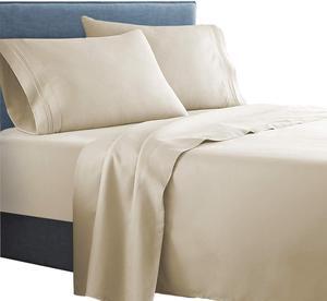 Supreme 1500 Collection 4pc Bed Sheet Set - King Size Beige Cream