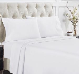 Luxury Queen Sheets Set - 100% Cotton Sheets for Queen Size Bed 400 Thread Count Sateen - Extra Soft Breathable & Cooling Sheets Wrinkle Resistant 4 Piece Deep Pocket Bed Sheets (White)