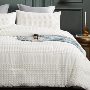 Queen Comforter Set White Tufted Comforters Queen Size Sets Bedding for Queen Bed 3PCS Boho Comforter Soft Fluffy Lightweight Comforter with 2 Pillow Cases for All Season