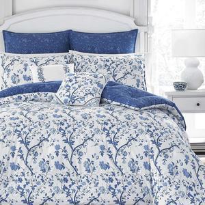 Home - Elise Collection - Luxury Ultra Soft Comforter All Season Premium Bedding Set Stylish Delicate Design for Home Dcor Blue Full/Queen