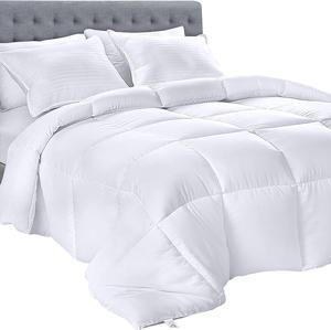 Down Alternative Comforter (Twin White) - All Season Comforter - Plush Siliconized Fiberfill Duvet Insert - Box Stitched