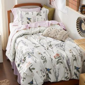 Twin/Twin XL Comforter Set Dorm Bedding - White Floral Bedding Comforter Set Twin Extra Long Comforter Set for College 2 Pieces Reversible Bed Set Includes 1 Comforter & 1 Pillow Sham