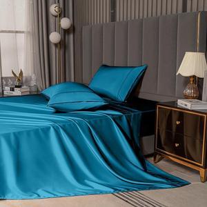 Bedding Twin Bed Sheets Set - Bamboo Sheets - Cooling Breathable Bedding Set with 16 Deep Pocket (3 Pieces Twin Royal Blue)