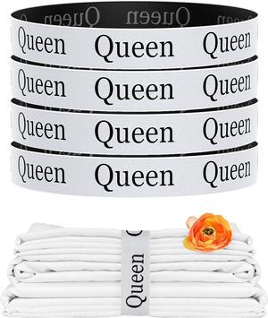 Bed Sheet Organizer Bands 4 Pieces- Closet Organization Sheet Straps Upgraded Sheet Keeper Linen Labels Bedding Bands Elastic Bed Sheet Storage