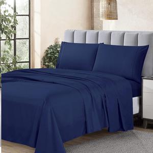Essentials Ultra Soft Hypoallergenic Wrinkle Resistant Double Brushed Microfiber Bedding Sheet Set Royal Blue Twin