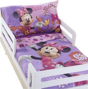 4 Piece Minnies Fluttery Friends Toddler Bedding Set Lavender