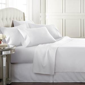 King Size Sheets Set - 6 Piece Set Including 4 Pillowcases - Deep Pockets - Breathable Soft Bed Sheets - Wrinkle Free - Machine Washable - White King Bed Sheets - 6 pc