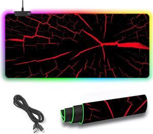 Rukario White RGB Gaming Mouse Pad | 15 Lighting Modes | Soft & Smooth Microfiber | Waterproof | Extra Large Mousepad 31.5 x 11.8 Inches | Glowing