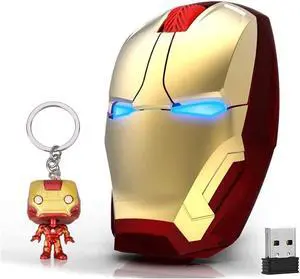 Wireless Mouse 2.4G Full Size Wireless Optical Mice with Nano USB Receiver, 3 Adjustable DPI Levels, 3 Buttons for Notebook, PC, Laptop, Computer (Gold)